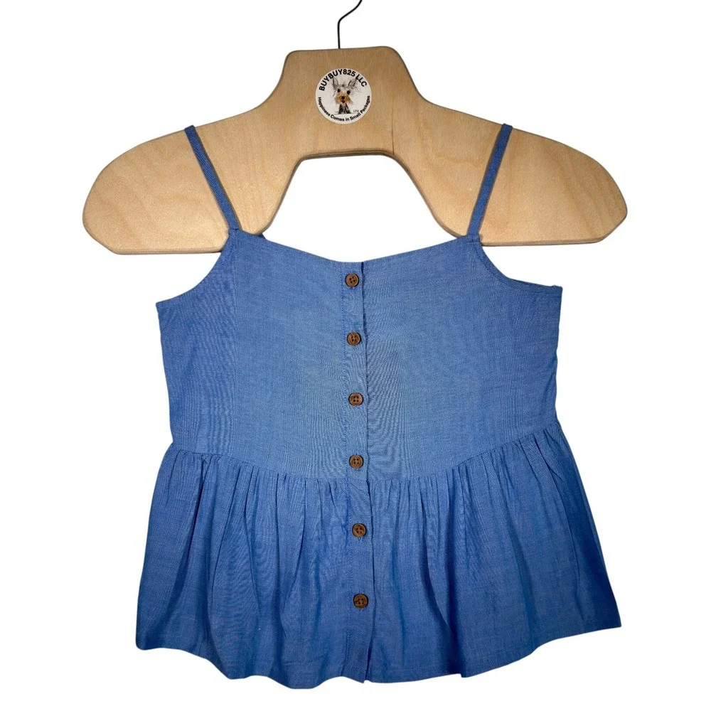 H&M Kids Blue 2 Piece‎ Matching Set Wide Leg Pants Peplum Top 9-10Y